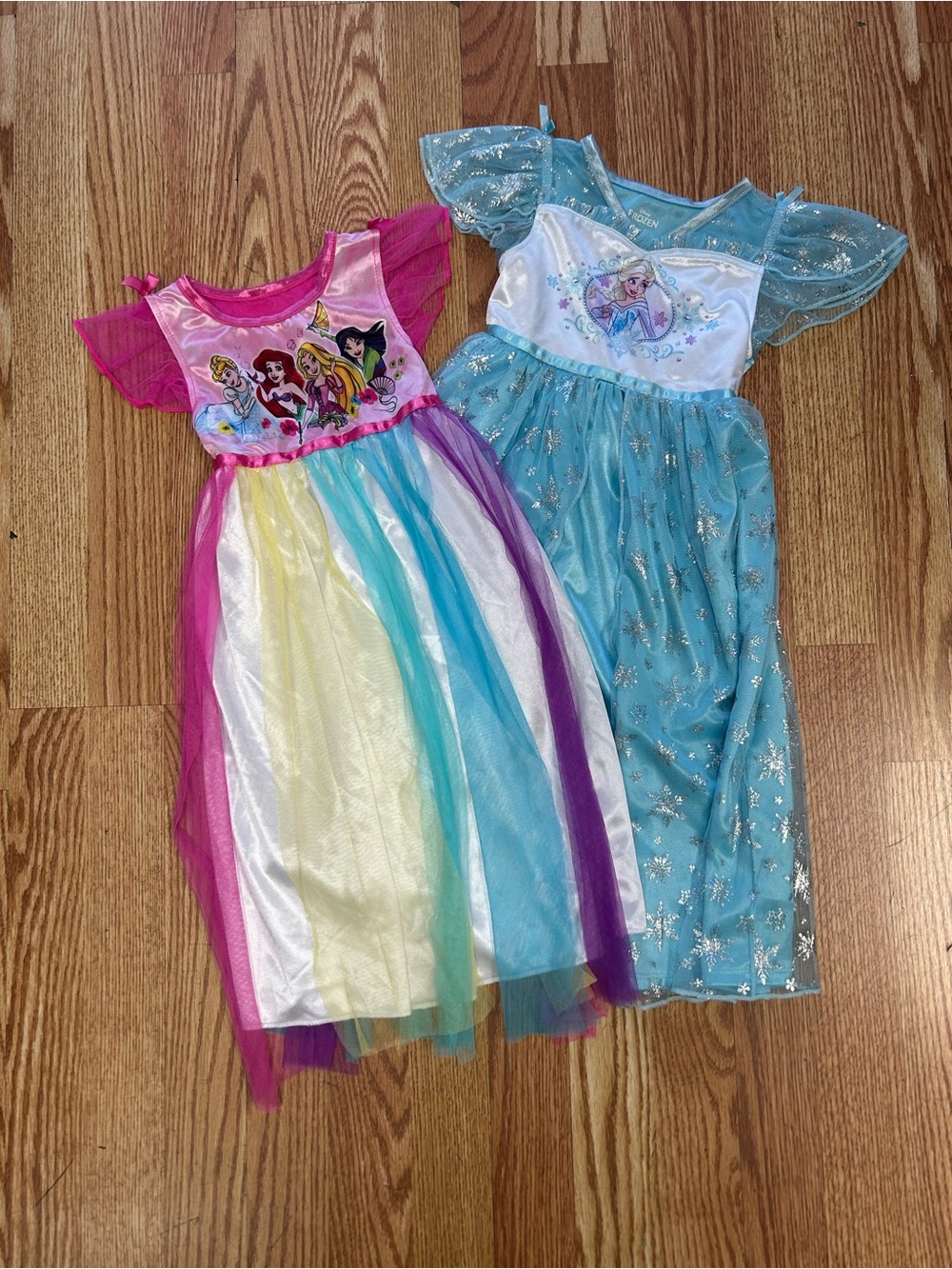 Lot of 2 Disney Girls Princess Nightgowns Size 3/4